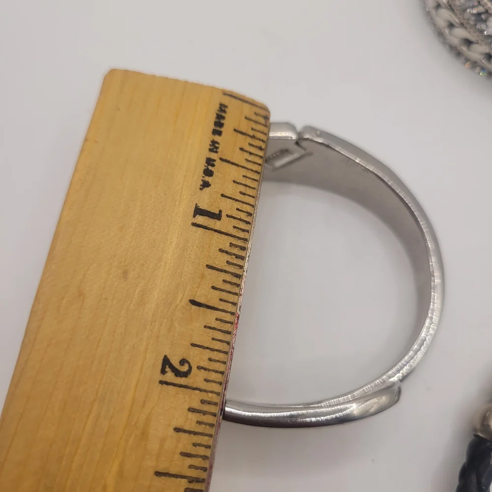 Silver and Black Bracelet Set
